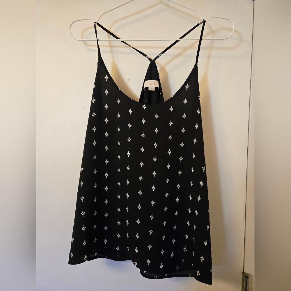 Loft Black and White Patterned Women's Top